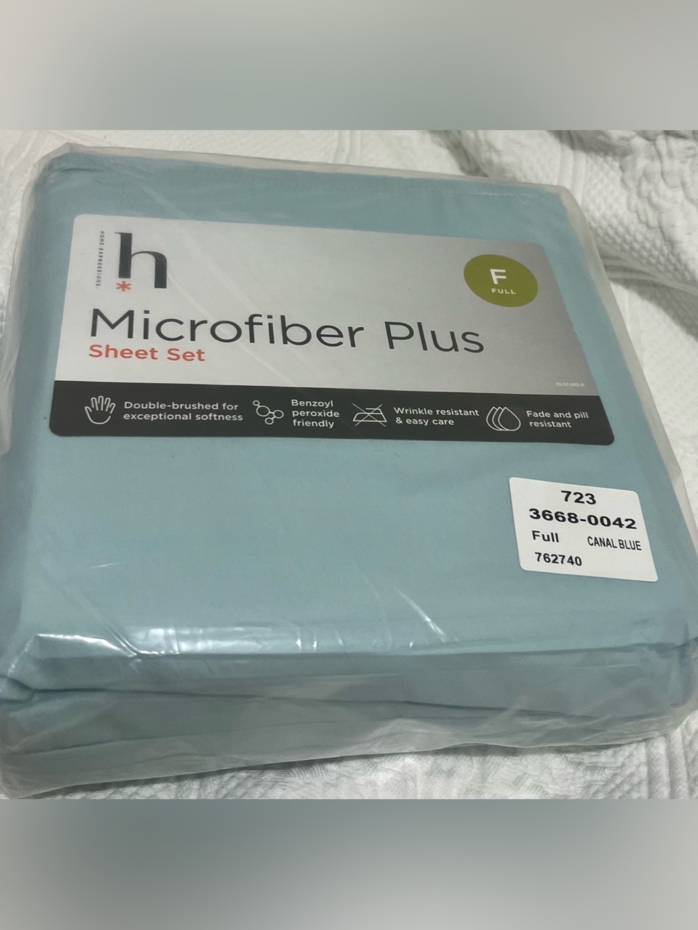 Home Expressions Microfiber Plus Full Size Sheet Set Light Blue
